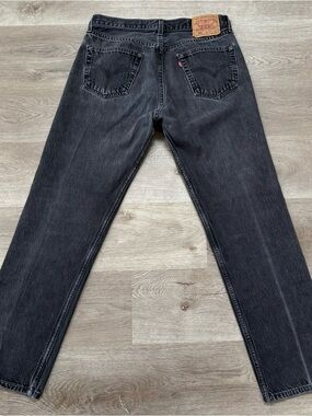 Vintage 90s Levis 501 USA MADE Black Fade Denim Jeans 501-0660 ACTUAL Size 32x31